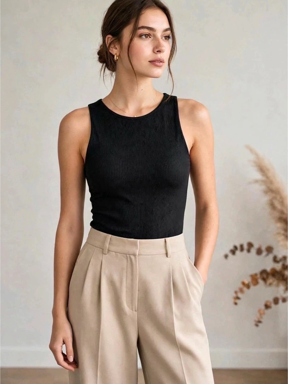 BP. Ribbed One-Piece in Black Size Small